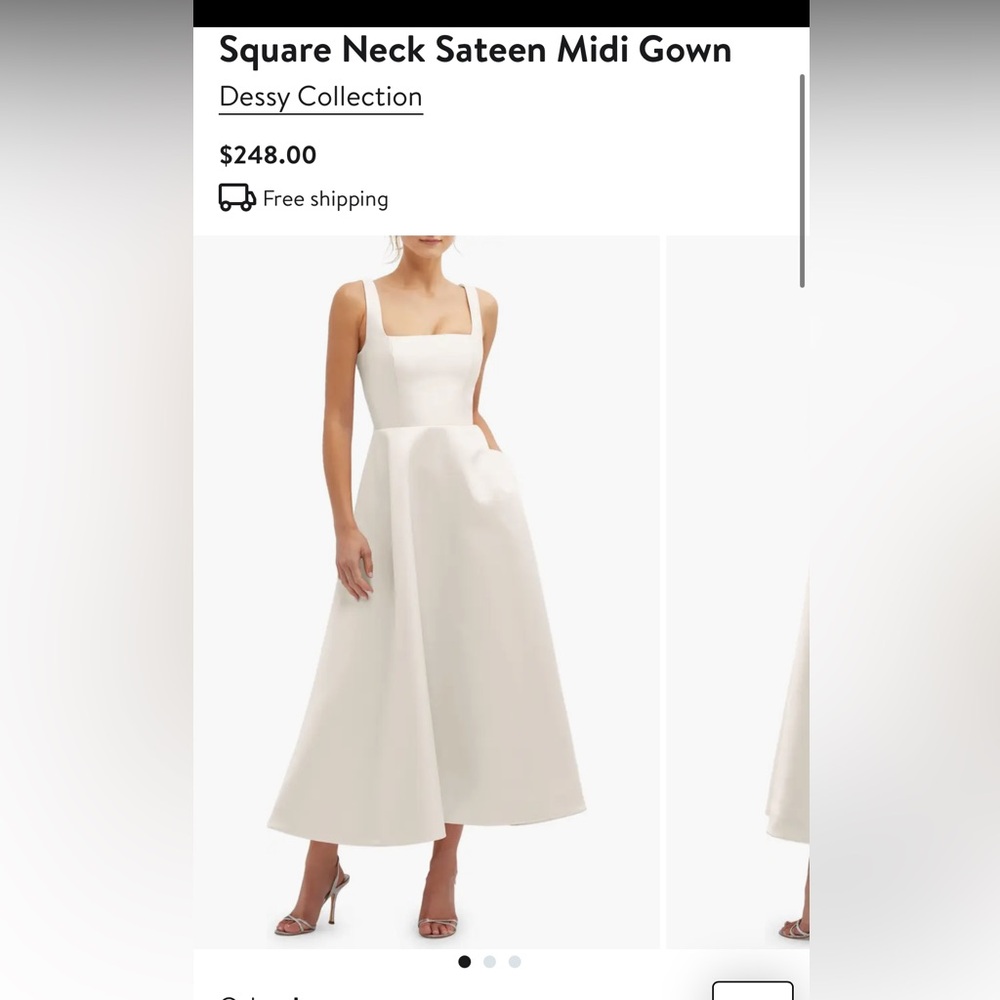 Dessy Collection Sateen Midi Dress